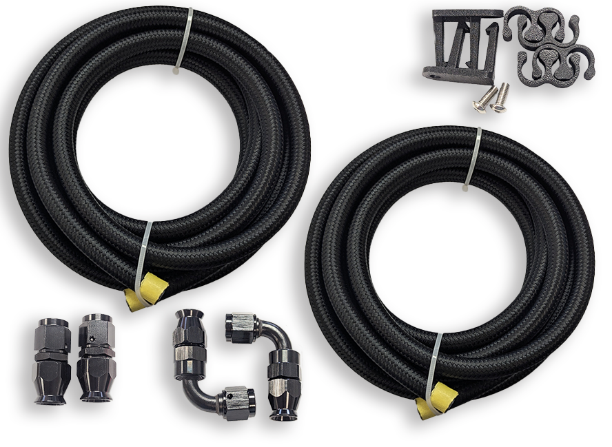 GM / Ford Universal -6AN Braided Cooler Line Kit (90 Degree Ends)