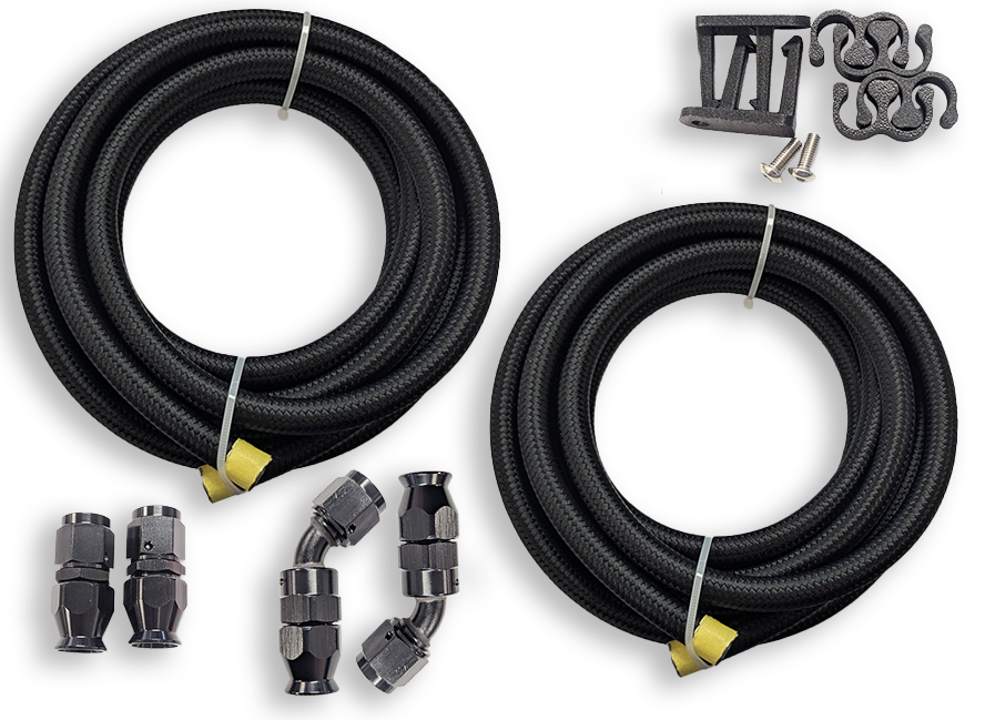 GM / Ford Basic Universal Aftermarket Braided Cooler Line Kit (45 Degree Ends)