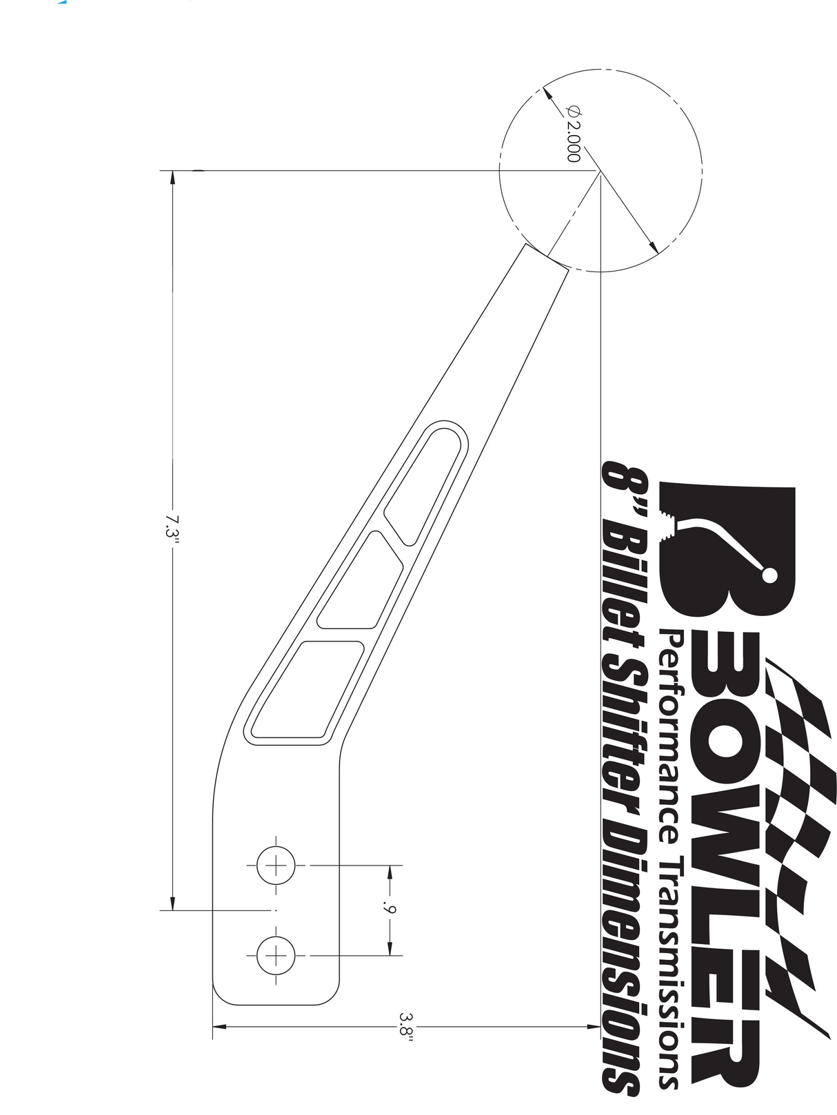 Bowler Shift Lever (8", 30° Kickback, Select Finish)
