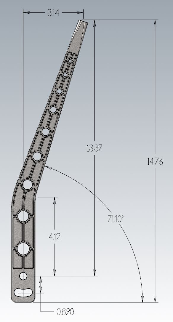 Bowler Billet Aluminum Shift Lever "Aviation Hole Style" (14", 19° Kickback)