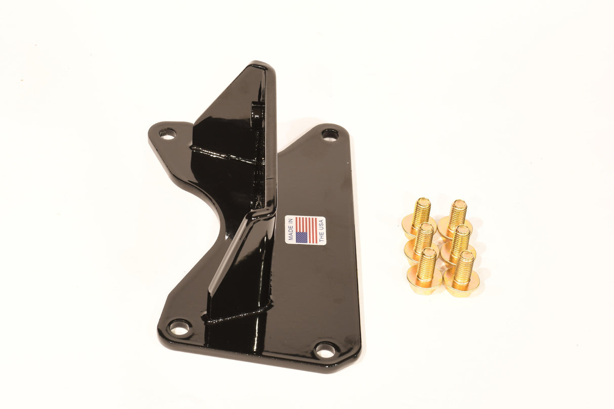 Bowler ZF 8HP bolt-on transmission mount – black powder-coated bracket and hardware
