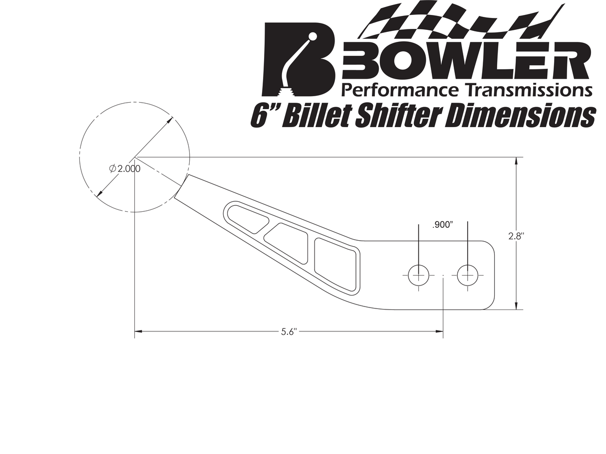 Bowler Shift Lever (6", 30° Kickback, Select Finish)
