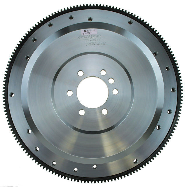 RAM billet steel flywheel for GM 454 Big Block engine with 2-piece rear main seal and 168-tooth ring gear.