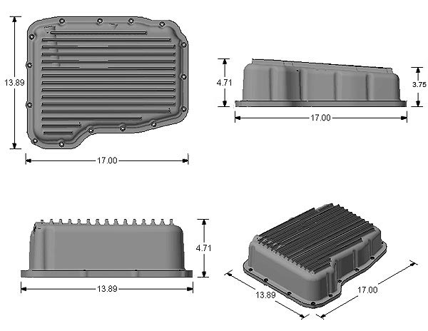 Dodge 68RFE, 545RFE, 45RFE Deep Transmission Pan