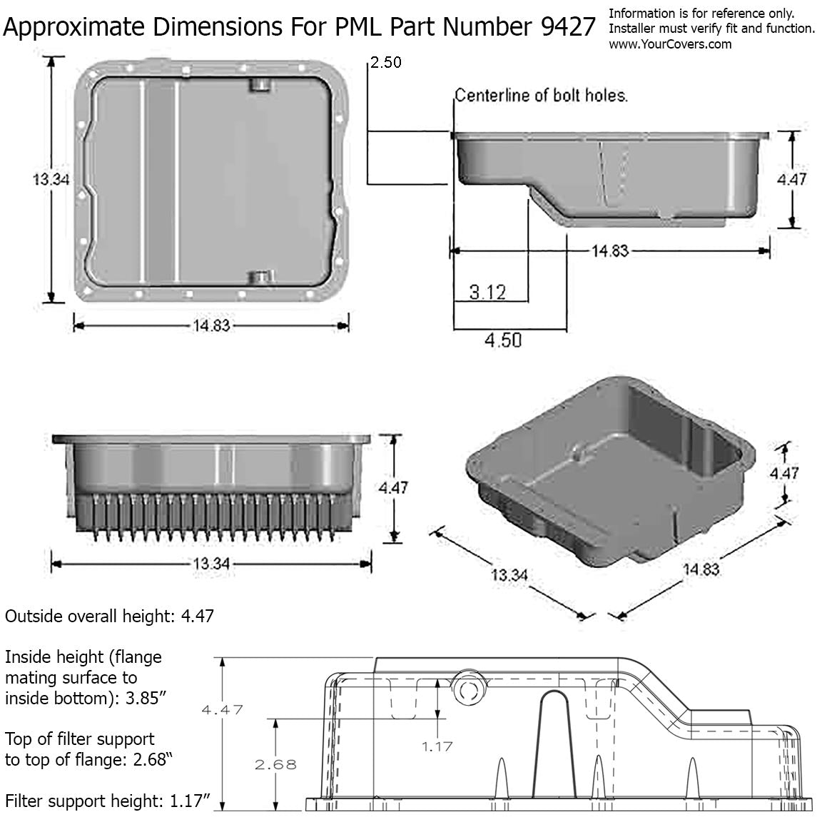 GM 4L60E, 4L65E, 4L70E Deep, Late Transmission Pan