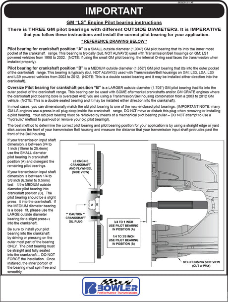 GM pilot bearing for LS engines (rarely used size)