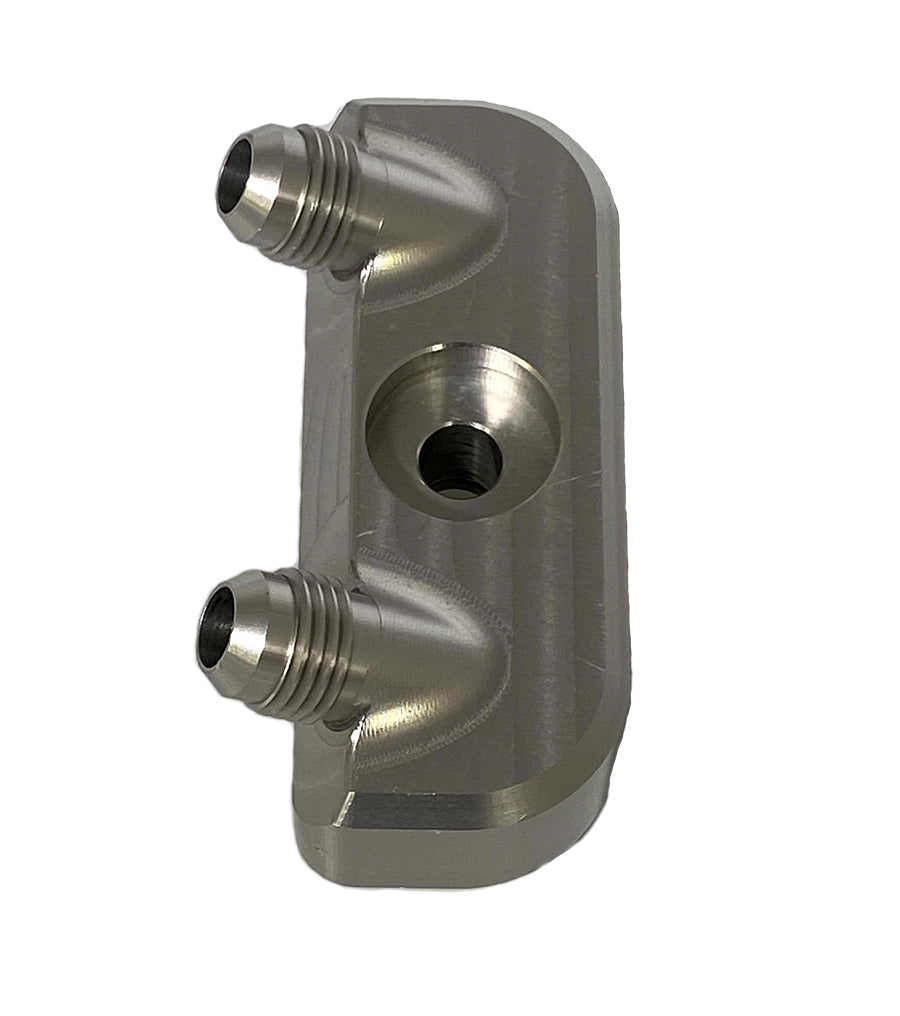 Bowler Transmission Cooler Manifold for GM 6, 8 & 10 Speed Auto Transmissions Bowler Transmission Cooler Manifold for GM 6, 8 & 10 Speed Auto Transmissions