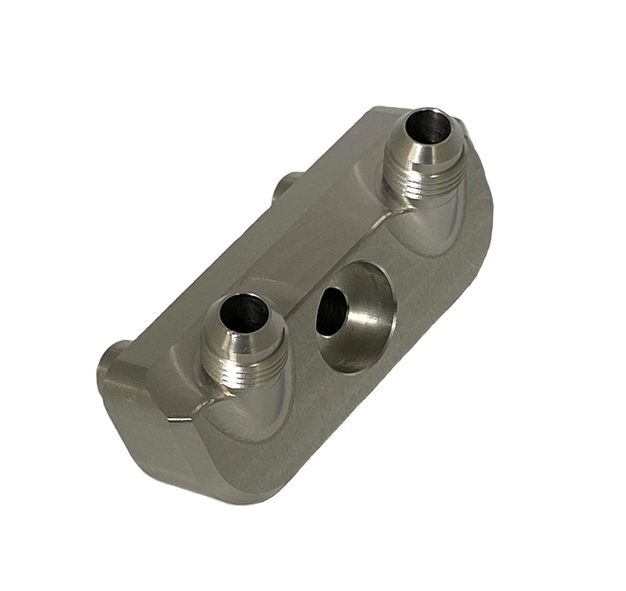 Bowler Transmission Cooler Manifold for GM 6, 8 & 10 Speed Auto Transmissions Bowler Transmission Cooler Manifold for GM 6, 8 & 10 Speed Auto Transmissions